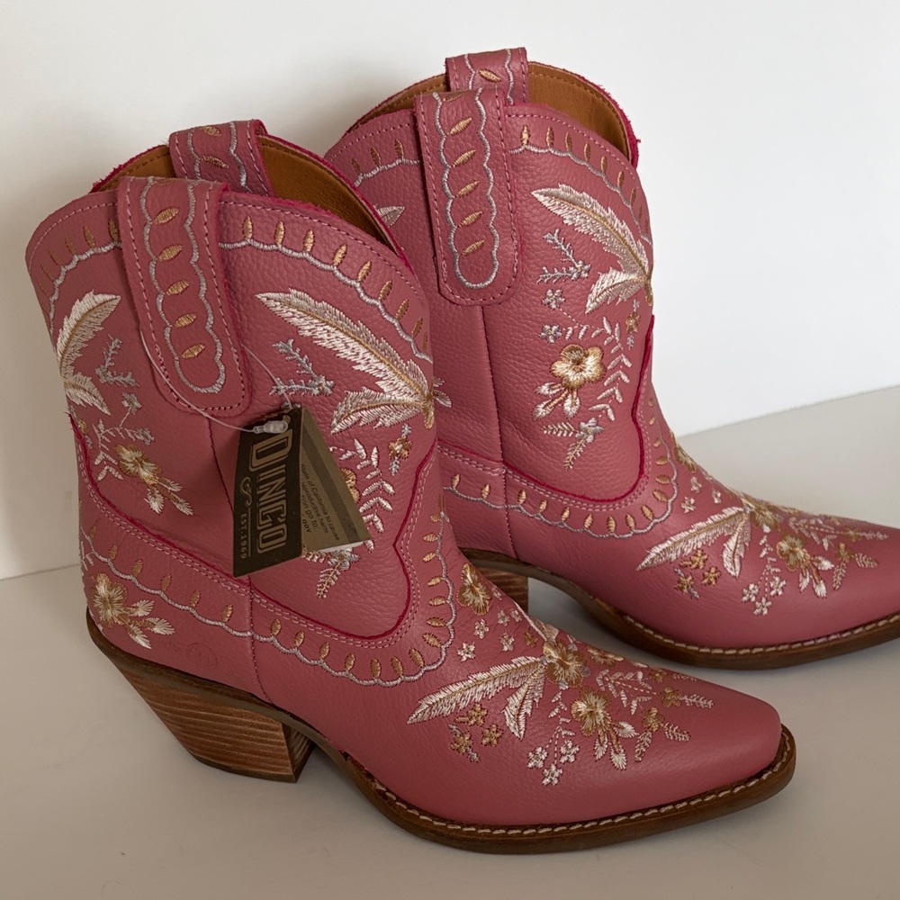 Dingo Pink Floral Heeled Boots - Picture 2 of 4